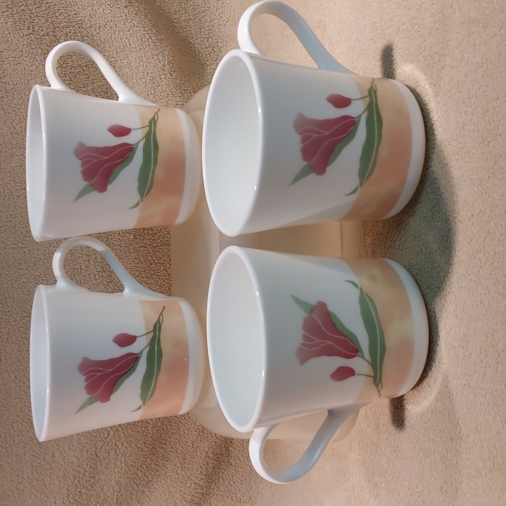 Corelle Retired Pacific Bloom Pattern, Cups